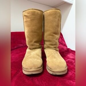 UGG chestnut suede boots with Cheetah fur lining